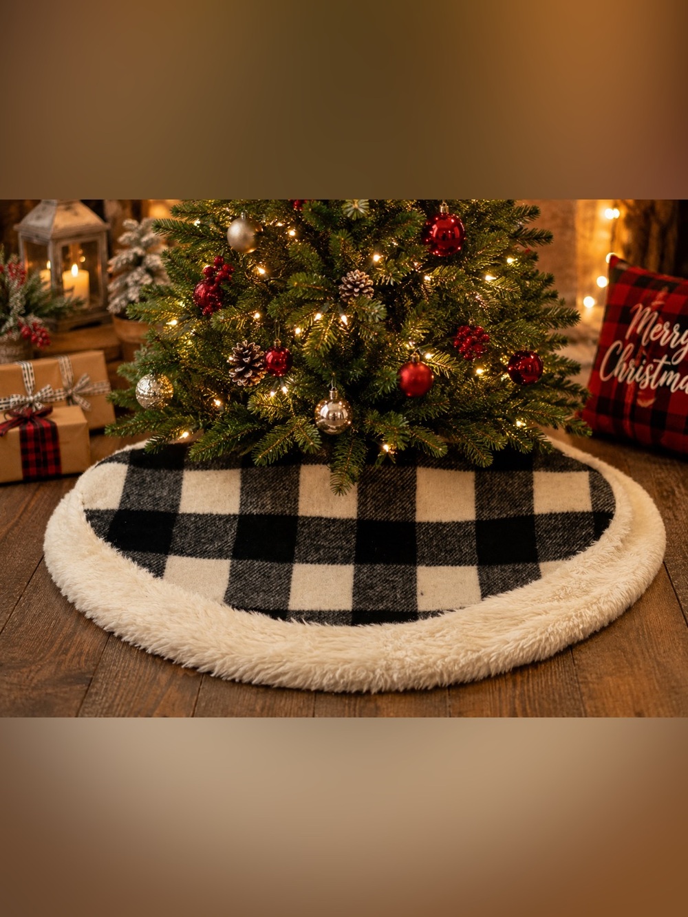 faux fur wondershop mini Christmas tree skirt NEW NWT